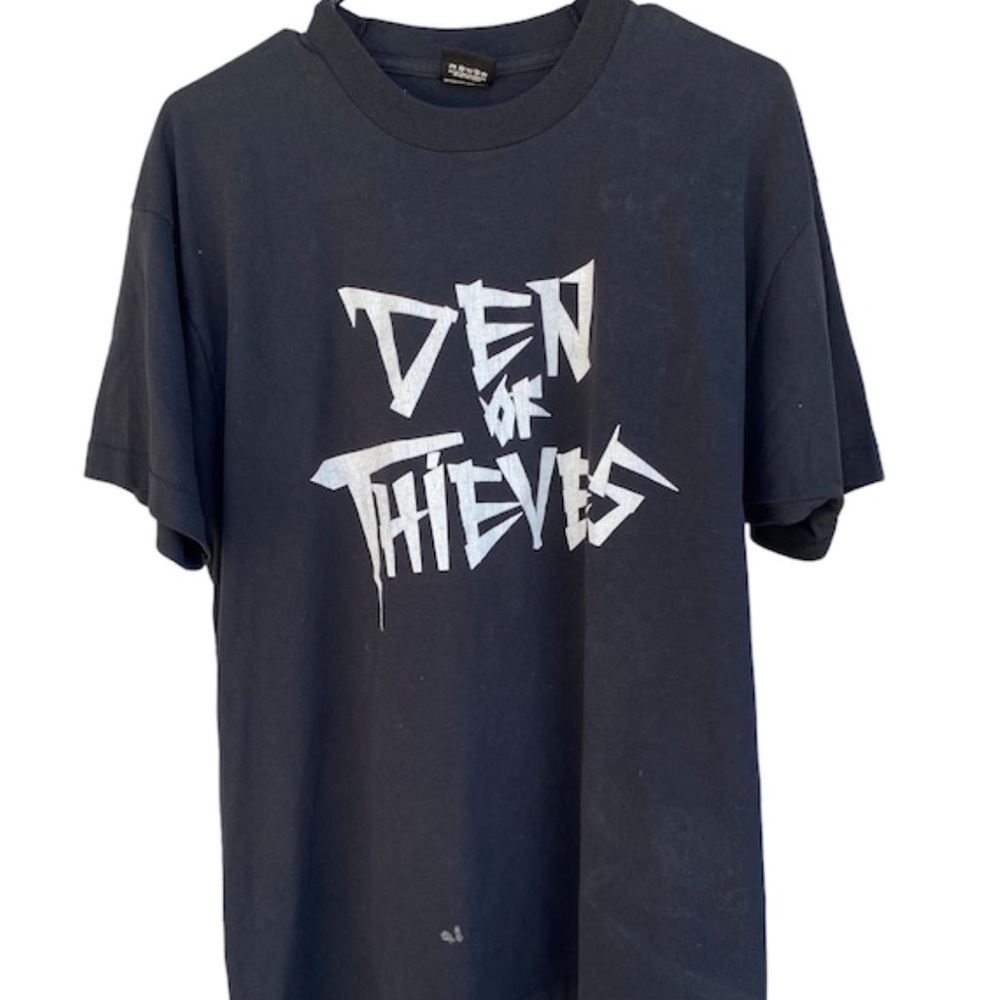 Vintage Den of Thieves Band Tee screen Stars tag Sz Large black and white tour